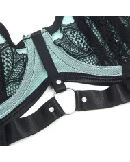 SUBBLIME - 955557 ENSEMBLE SOUTIEN-GORGE EN CUIR VERNI VERT AVEC FERMETURE ÉCLAIR S/M SUBBLIME - 955557 ENSEMBLE SOUTIEN-GORGE EN CUIR VERNI VERT AVEC FERMETURE ÉCLAIR S/M