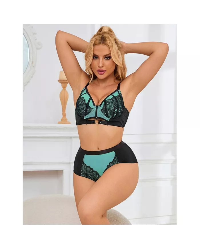 SUBBLIME - 955557 ENSEMBLE SOUTIEN-GORGE EN CUIR VERNI VERT AVEC FERMETURE ÉCLAIR S/M SUBBLIME - 955557 ENSEMBLE SOUTIEN-GORGE EN CUIR VERNI VERT AVEC FERMETURE ÉCLAIR S/M