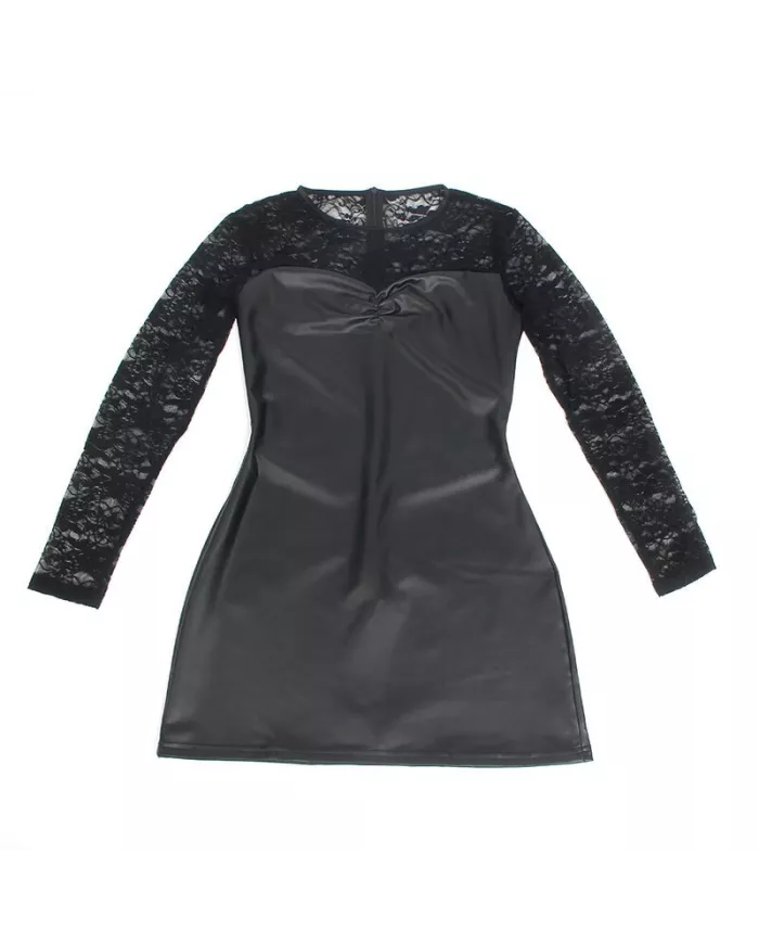 SUBBLIME - 955601 ROBE À MANCHES LONGUES AVEC DENTELLE NOIRE L/XL