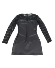 SUBBLIME - 955601 ROBE À MANCHES LONGUES AVEC DENTELLE NOIRE L/XL