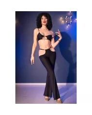 CHILIROSE - CR 4851 ENSEMBLE TOP ET LEGGINGS NOIRS AVEC ACCESSOIRES DORÉS S CHILIROSE - CR 4851 ENSEMBLE TOP ET LEGGINGS NOIRS AVEC ACCESSOIRES DORÉS S