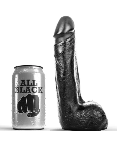 ALL BLACK - GODE RÉALISTE NOIR DOUX 20 CM