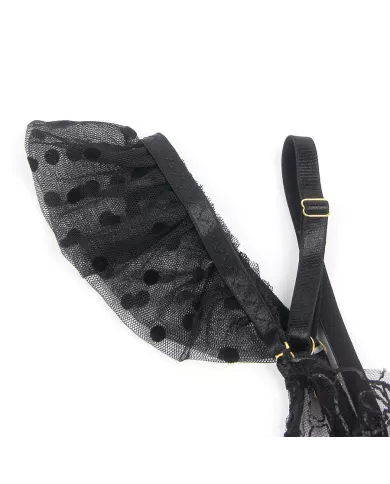 SUBBLIME - 957483 ENSEMBLE SOUTIEN-GORGE ET JARRETELLE EN DENTELLE NOIR S/M