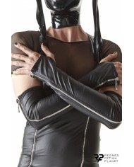 Gants longs en wetlook avec fermetures éclair - Regnes