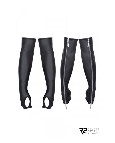 Gants longs en wetlook avec fermetures éclair - Regnes