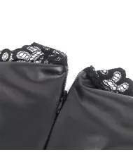 SUBBLIME - 957551 ROBE EN CUIR COL DENTELLE NOIR L/XL