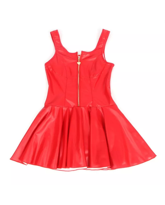SUBBLIME - 957681 ROBE EN CUIR AVEC FERMETURE ÉCLAIR COEUR ROUGE S/M