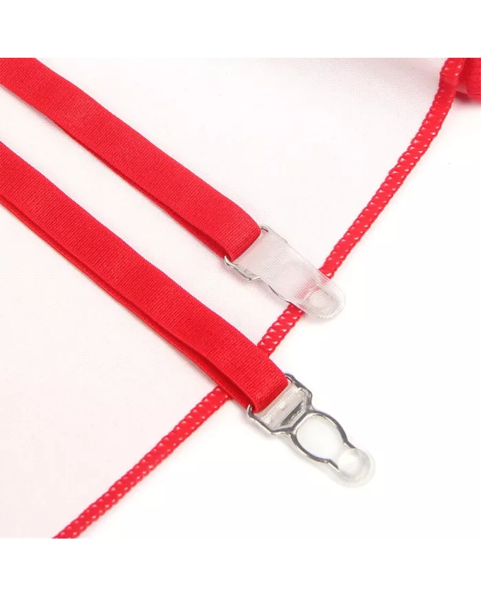 SUBBLIME - 957728 ROBE EN CUIR À FERMETURE ÉCLAIR EN DENTELLE ROUGE S/M