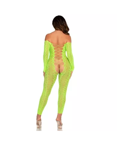 LEG AVENUE - BODYSTOCKING SANS FOURCHE EN DENTELLE SERPENT EXOTIQUE VERT FLUO LEG AVENUE - BODYSTOCKING SANS FOURCHE EN DENTELLE SERPENT EXOTIQUE VERT FLUO