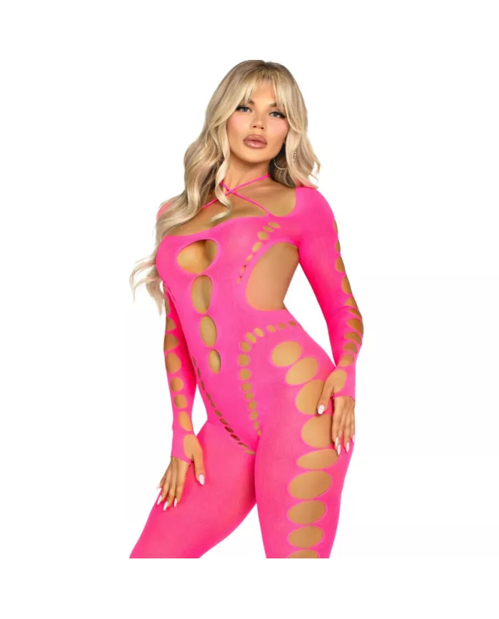 LEG AVENUE - BODYSTOCKING ROSE DOS OUVERT TAILLE UNIQUE