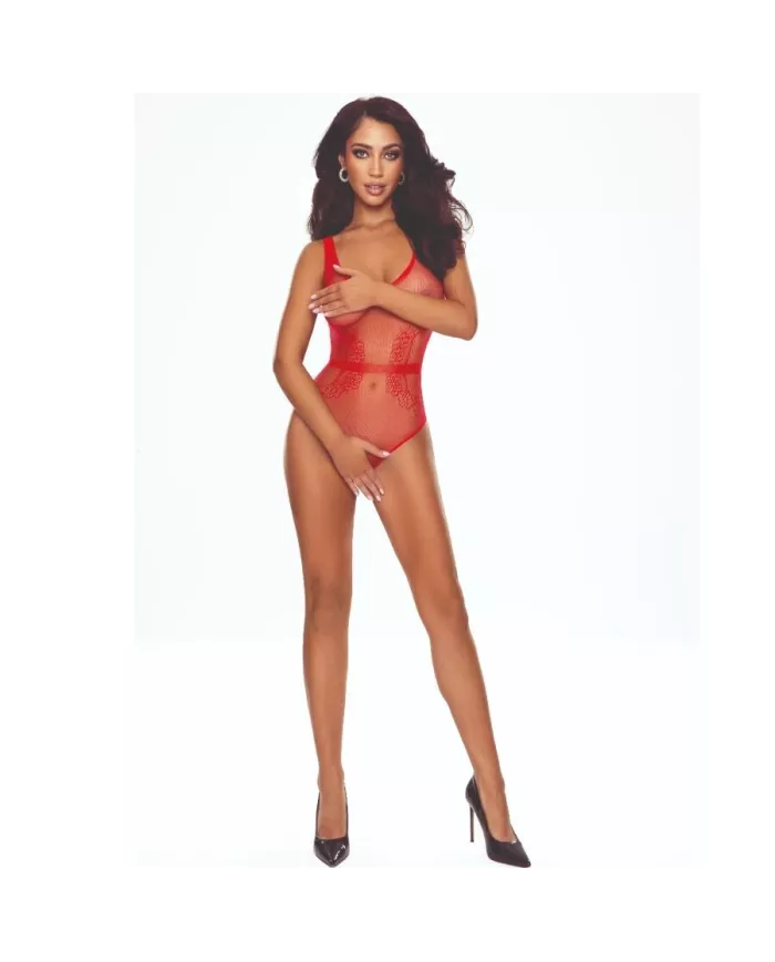 PASSION - BS115 BODYSTOCKING GRID ROUGE