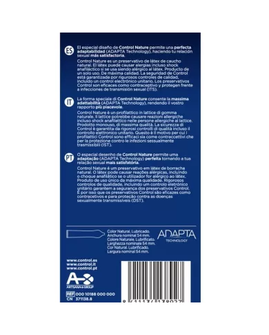 CONTROL - PRÉSERVATIFS ADAPTA NATURE 6 UNITÉS