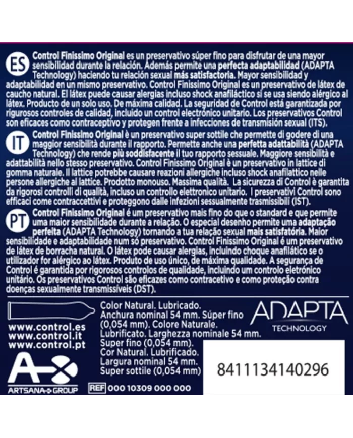 CONTROL - PRÉSERVATIFS FINISSIMO 3 UNITÉS
