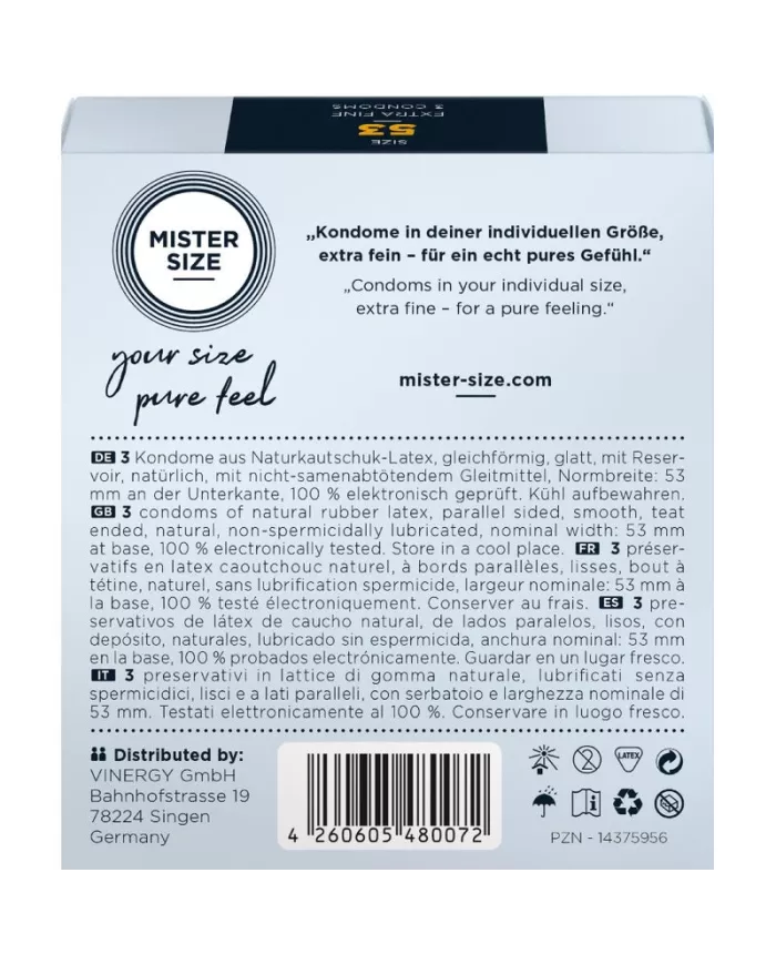 MISTER SIZE - PRÉSERVATIF TAILLE M 53 MM (3 UNITÉS) MISTER SIZE - PRÉSERVATIF TAILLE M 53 MM (3 UNITÉS)