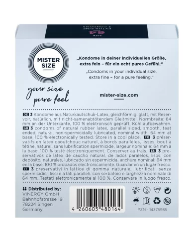MISTER SIZE - PRÉSERVATIFS TAILLE XXL 64 MM (3 UNITÉS)