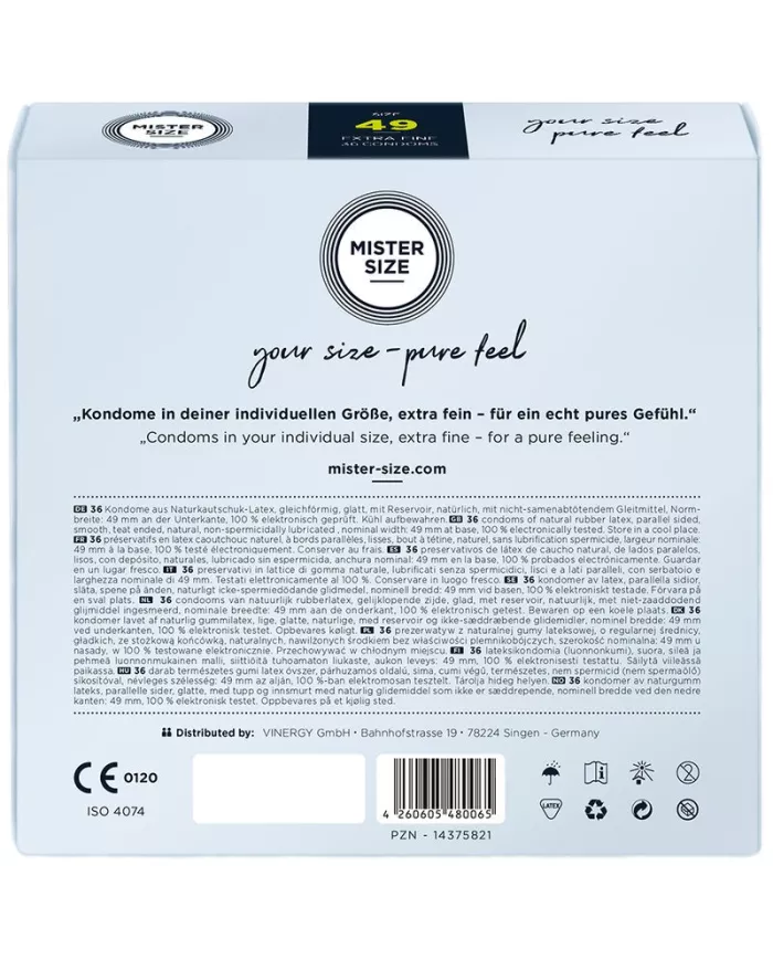 MISTER SIZE - PRÉSERVATIF TAILLE S 49 MM (36 UNITÉS)