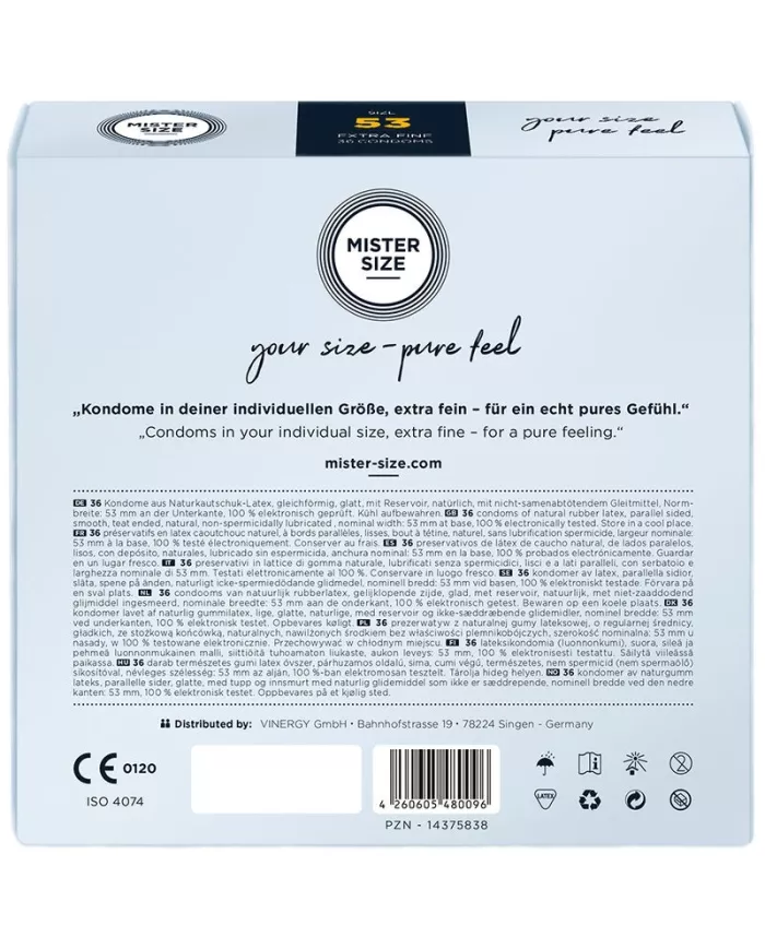 MISTER SIZE - PRÉSERVATIF TAILLE M 53 MM (36 UNITÉS)