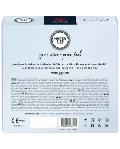 MISTER SIZE - PRÉSERVATIF TAILLE XL 60 MM (36 UNITÉS)
