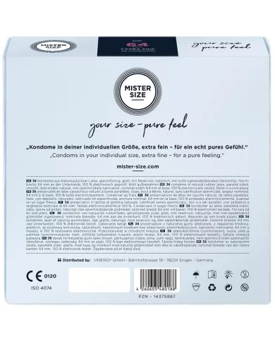 MISTER SIZE - PRÉSERVATIFS TAILLE XXL 64 MM (36 UNITÉS)