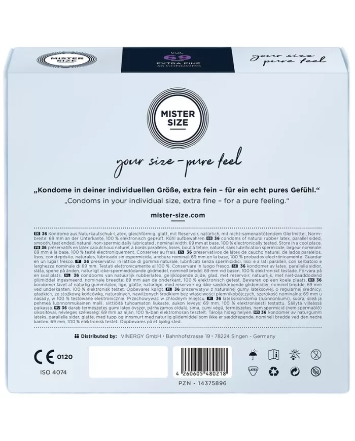 MISTER SIZE - PRÉSERVATIFS TAILLE XXXL 69 MM (36 UNITÉS) MISTER SIZE - PRÉSERVATIFS TAILLE XXXL 69 MM (36 UNITÉS)