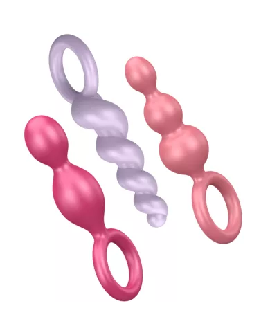 SATISFYER - JEU DE BOUCHONS ANAL 3 PCS TRICOLORE