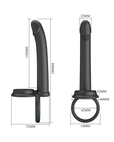 PRETTY LOVE - DILLION DOUBLE PÉNÉTRATION DOUBLE ANNEAU PÉNAL NOIR