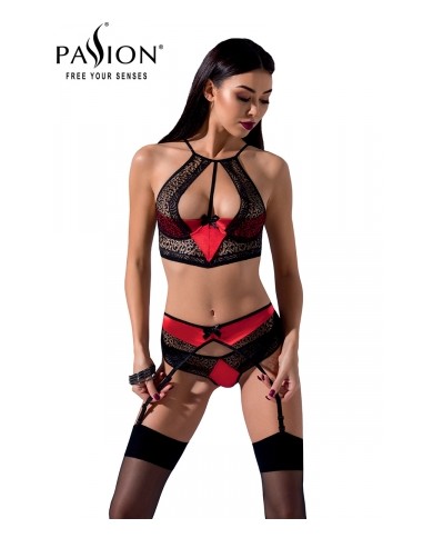 Ensemble à jarretelles Scarlet rouge - Passion