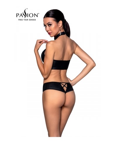 Bustier et string faux cuir Nancy - Passion