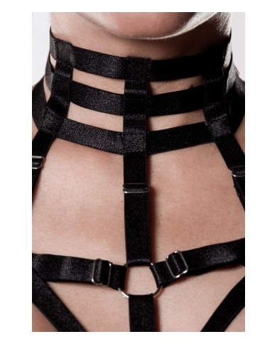 Set sexy fetish harnais et voile - Grey Velvet