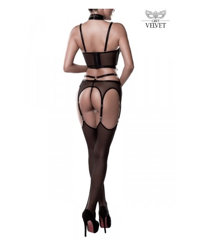 Set sexy fetish harnais et voile - Grey Velvet