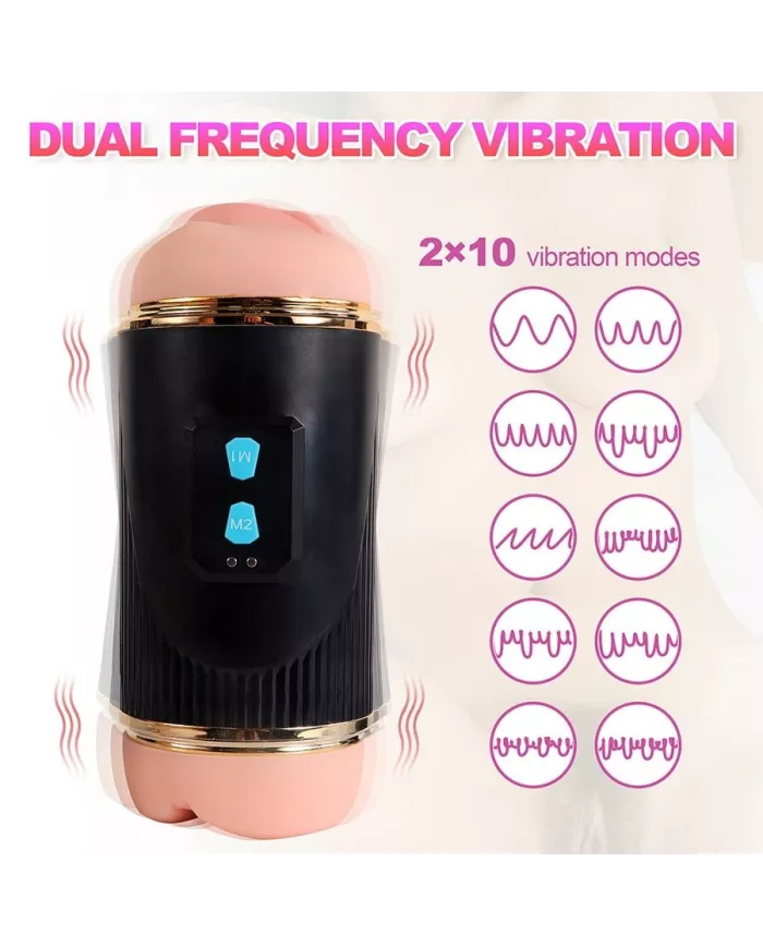 SHEQU - KAY DOUBLE MASTURBATEUR AVEC DOUBLE VIBRATION DE LA BOUCHE ET DU VAGIN