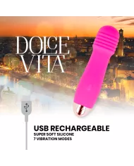 DOLCE VITA - VIBRATEUR RECHARGEABLE TROIS ROSE 7 VITESSES