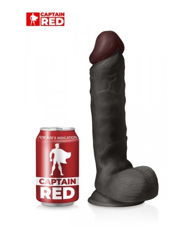 Gode réaliste The Intense Black 24 x 5 cm - Captain Red