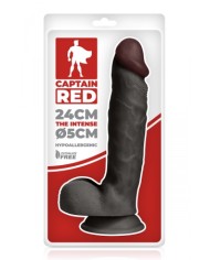 Gode réaliste The Intense Black 24 x 5 cm - Captain Red