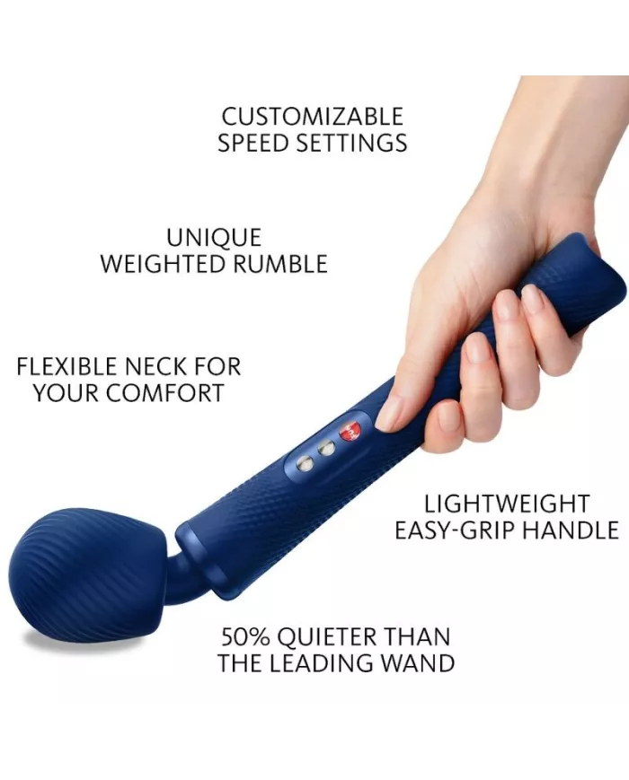 FUN FACTORY - VIM BAGUETTE RUMBLE VIBRANTE RECHARGEABLE EN SILICONE BLEU MINUIT