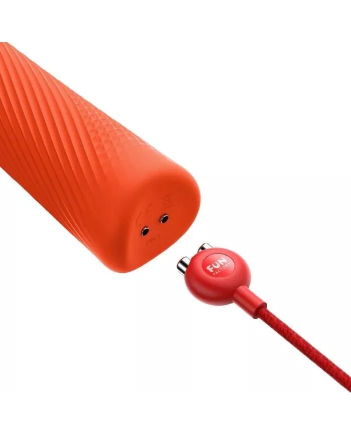 FUN FACTORY - VIM SILICONE RECHARGEABLE VIBRANT LESTÉ RUMBLE WAND SUNRISE ORANGE
