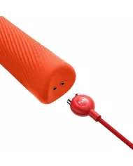 FUN FACTORY - VIM SILICONE RECHARGEABLE VIBRANT LESTÉ RUMBLE WAND SUNRISE ORANGE