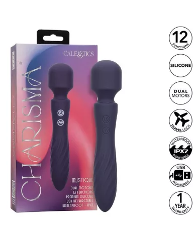 CALEXOTICS - CHARISMA MYSTIQUE MASSEUR DOUBLE MOTEURS 12 FONCTIONS 20,5 CM X 4,5 CM VIOLET CALEXOTICS - CHARISMA MYSTIQUE MASSEUR DOUBLE MOTEURS 12 FONCTIONS 20,5 CM X 4,5 CM VIOLET