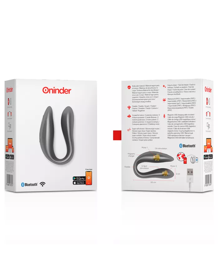 ONINDER - LISBOA G-SPOT & CLITORAL STIMULATEUR NOIR - APPLICATION GRATUITE
