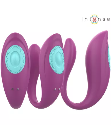 INTENSE - ANNIE VIBRATEUR ET STIMULATEUR EN U VIOLET TÉLÉCOMMANDE