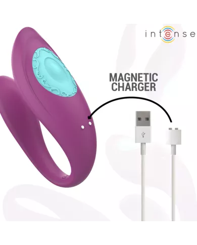INTENSE - ANNIE VIBRATEUR ET STIMULATEUR EN U VIOLET TÉLÉCOMMANDE