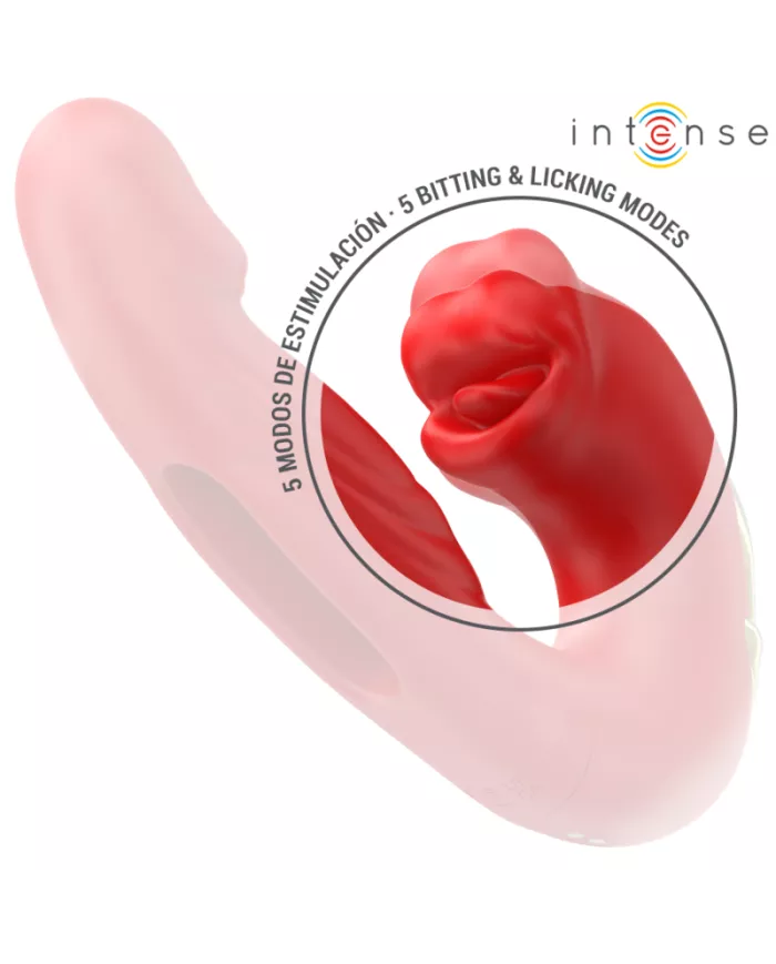 INTENSE - NATHY DOUBLE VIBRATEUR AVEC BOUCHE STIMULANTE MULTIFONCTION ROUGE INTENSE - NATHY DOUBLE VIBRATEUR AVEC BOUCHE STIMULANTE MULTIFONCTION ROUGE