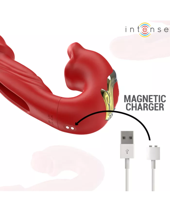 INTENSE - NATHY DOUBLE VIBRATEUR AVEC BOUCHE STIMULANTE MULTIFONCTION ROUGE INTENSE - NATHY DOUBLE VIBRATEUR AVEC BOUCHE STIMULANTE MULTIFONCTION ROUGE