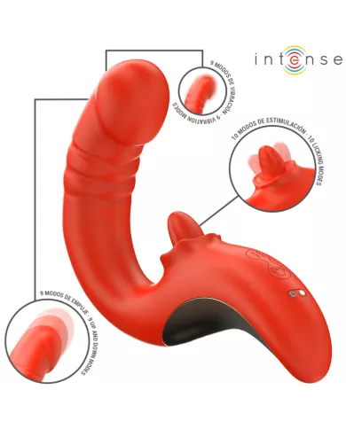 INTENSE - VIBRATEUR ET STIMULATEUR PAULINA EN FORME DE U ROUGE