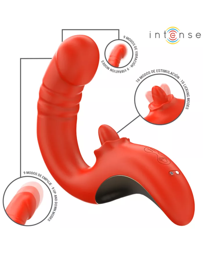 INTENSE - VIBRATEUR ET STIMULATEUR PAULINA EN FORME DE U ROUGE INTENSE - VIBRATEUR ET STIMULATEUR PAULINA EN FORME DE U ROUGE