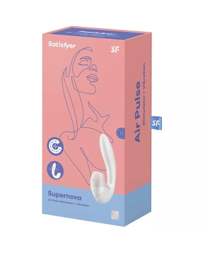 SATISFYER - SUPERNOVA AIR PULSE STIMULATEUR ET VIBRATION BLANC