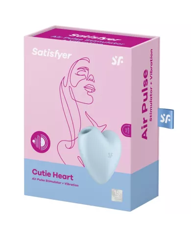 SATISFYER - CUTIE HEART STIMULATEUR ET VIBRATEUR DE PULSE D'AIR BLEU