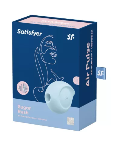 SATISFYER - STIMULATEUR ET VIBRATEUR D'IMPULSIONS D'AIR SUGAR RUSH BLEU