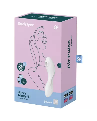 SATISFYER - APPLICATION STIMULATEUR ET VIBRATEUR CURVY TRINITY 5 BLANC SATISFYER - APPLICATION STIMULATEUR ET VIBRATEUR CURVY TRINITY 5 BLANC