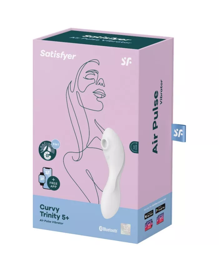 SATISFYER - APPLICATION STIMULATEUR ET VIBRATEUR CURVY TRINITY 5 BLANC SATISFYER - APPLICATION STIMULATEUR ET VIBRATEUR CURVY TRINITY 5 BLANC